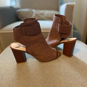 Peep Toe Heeled Booties